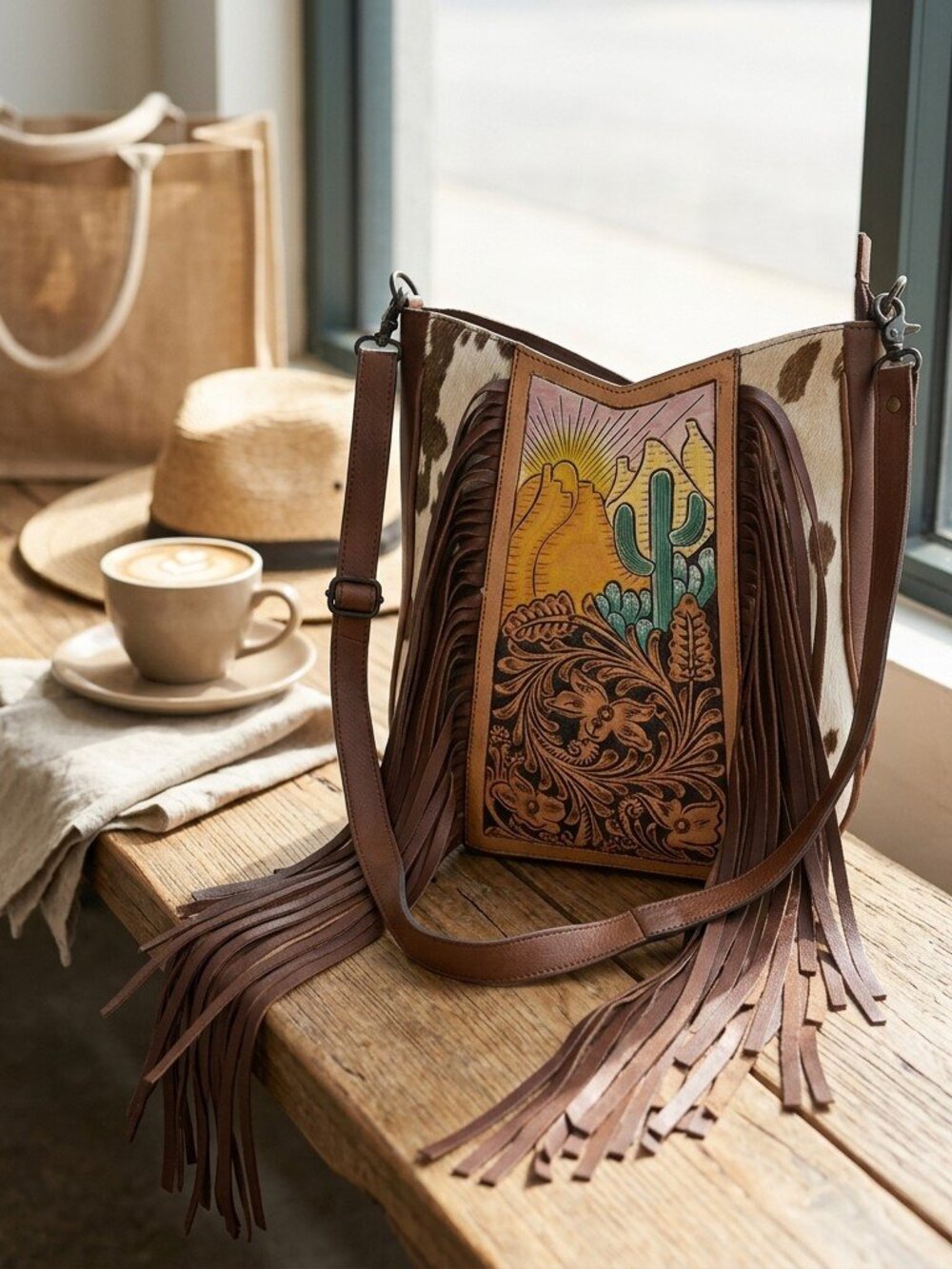 American Darling Sunrise in the Desert Bloom Fringe Crossbody - Picture 5 of 5